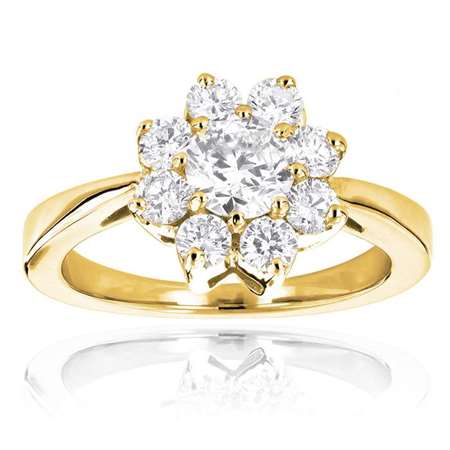 diamond cluster rings 14k diamond flower ring 130ct p 35844 ye Copy Copy