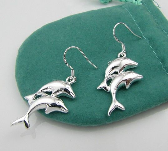 GY PE257 DOLPHIN DROP EARRINGS